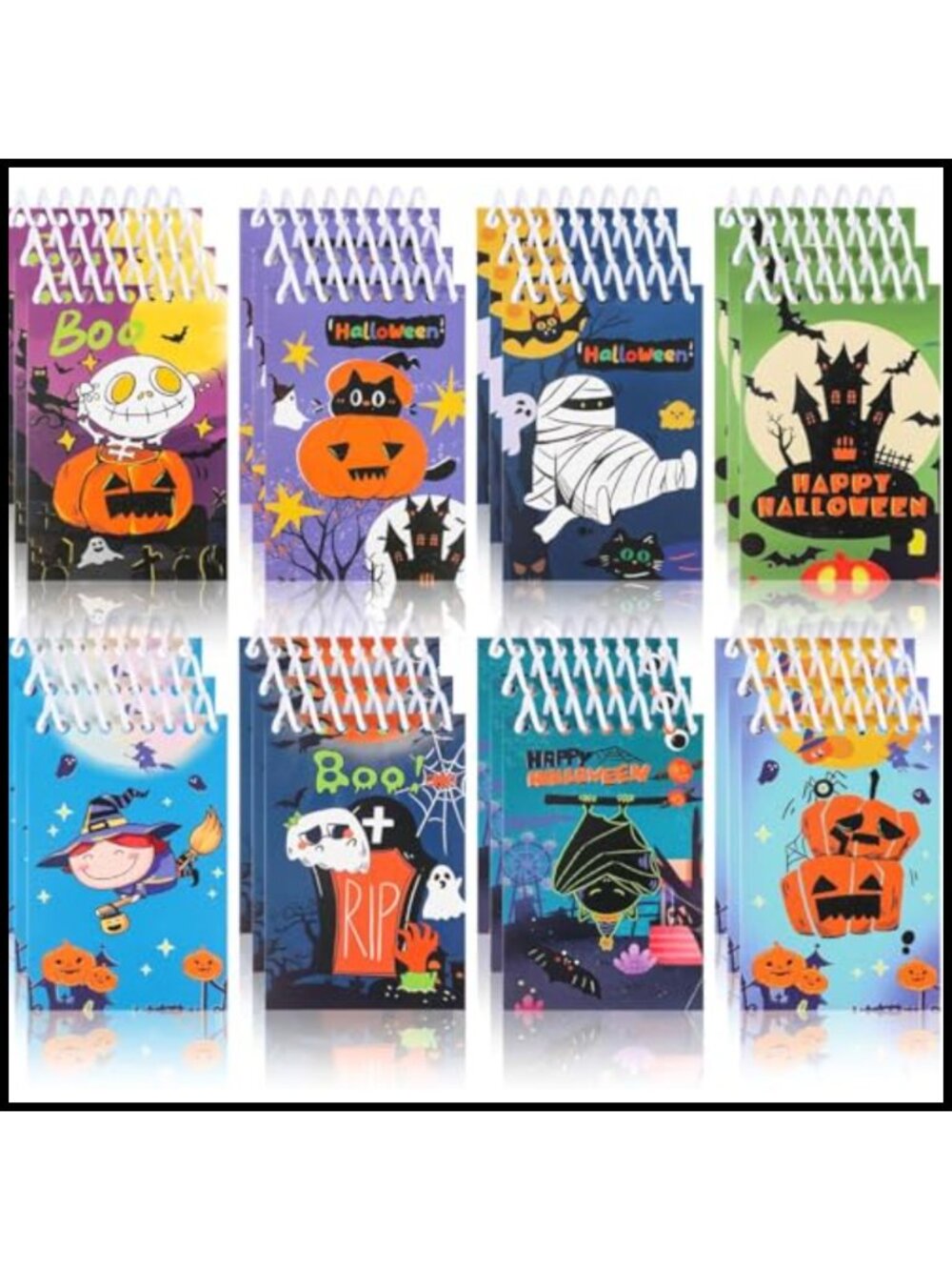Mini Spiral Notebooks Halloween Pumpkin Ghost Notepads for Trick or Treat